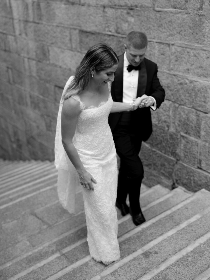 Phillipa Lepley Bride Rachel Hong Kong Wedding Lace Strap Wedding Dress Column Skirt With Lace Scalloped Watteau