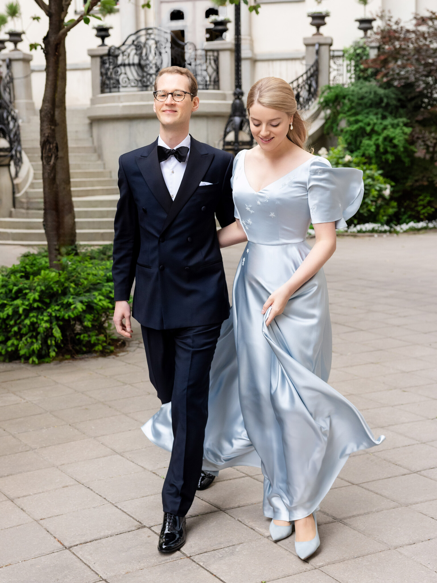 Phillipa Lepley Real Client Flora Bespoke Eveningwear Duchess Satin Dress