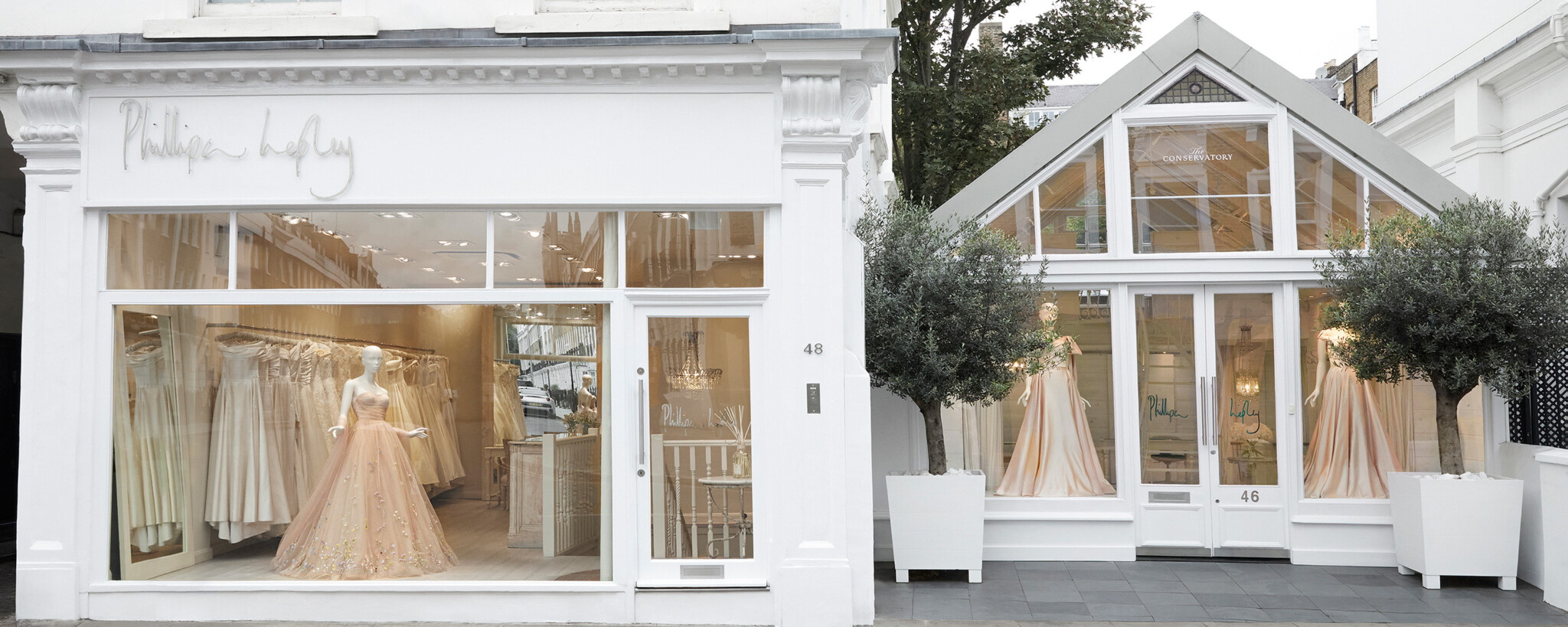 Phillipa Lepley Couture Bespoke Shop Exterior and Interior
